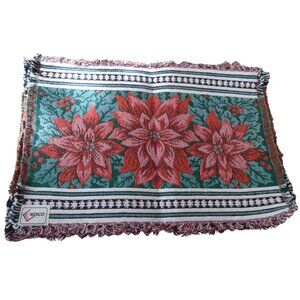 Poinsettia Placemates set of 4 Trapestry Style Nidico Green Red